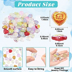 100 шт. 10-цветные стеклянные бусины для гальванической краски для запекания&nbsp;EGLA-YW0005-64