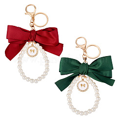 2шт 2 цвета золотой сплав и полиэстер и пластиковый брелок&nbsp;KEYC-TA0001-35B