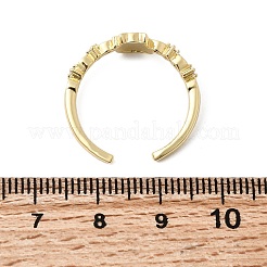 Манжеты из латуни с микро паве кубический цирконий для женщин RJEW-L336-01G-01