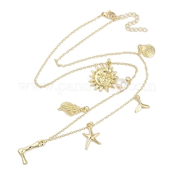 Богемные летние пляжные ожерелья с подвеской в форме ракушки из 18-каратного золота IL8059-12