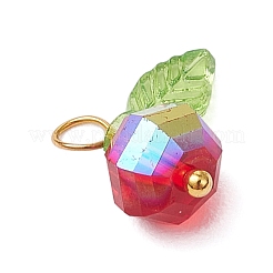 Прозрачные гальванические стеклянные бусины с прозрачными акриловыми подвесками и латунными булавками с шарообразными головками&nbsp;PALLOY-JF03593-01