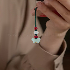 1 шт. нейлоновые и стеклянные ремешки для мобильных телефонов с имитацией нефрита&nbsp;HJEW-LP0001-63