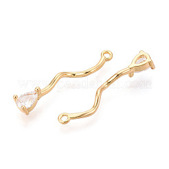 Латунные микропаве прозрачные подвески с фианитом KK-T078-01G-01