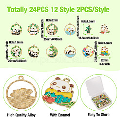 Подвески из сплава эмали 24шт 12 стиля FIND-TA0002-72