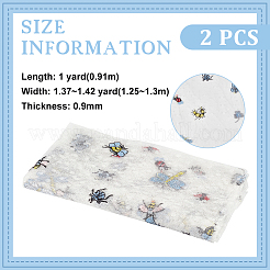 Ткань из полиэстера с кружевной вышивкой и рисунком насекомых для платья SENE-WH0003-26