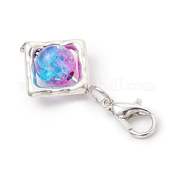 Прозрачные потрескавшиеся акриловые и сплавные подвесные украшения&nbsp;HJEW-JM03889