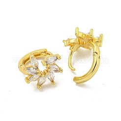 Серьги-кольца из латуни с микропаве из кубического циркония EJEW-C088-17G-01