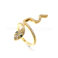 Латунные микро проложить манжеты кольца кубического циркония&nbsp;LS-RJEW-D308-03G-B