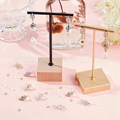 6 пара 2-х цветных латунных сережек-гвоздиков в форме травы KK-CN0001-91