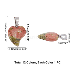 Природные и синтетические смешанные подвески драгоценных камней G-PH0001-30P