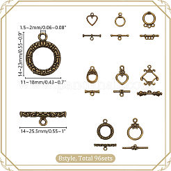 96 комплект застежек-тоглов из сплава в тибетском стиле&nbsp;FIND-AR0005-76