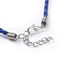 Модный имитация плетеный кожаный браслет материалы BJEW-S076-007