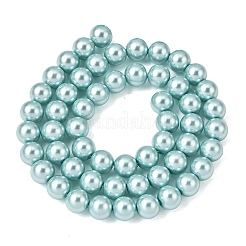 Круглые бусины из экологически чистого окрашенного стекла с жемчугом&nbsp;HY-A002-8mm-RB106