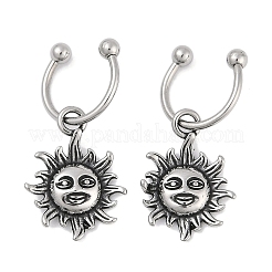 Серьги-полукольца sun 316 из хирургической нержавеющей стали для женщин&nbsp;EJEW-G416-47AS