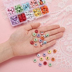 200шт 10 стиля непрозрачные акриловые бусины MACR-YW0001-44