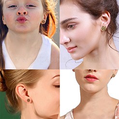 Серьги-гвоздики из натурального дерева EJEW-SC0001-22P
