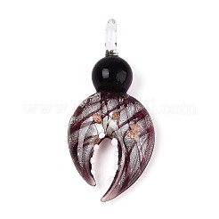 Ручной серебряная фольга Lampwork большие кулоны FOIL-N031-01