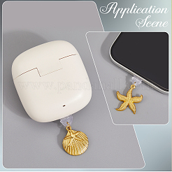 10 шт. 10 стиля морские животные пластиковые мобильные пылезащитные заглушки&nbsp;HJEW-SC00171