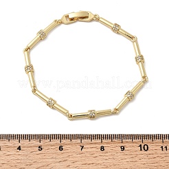 Браслеты-цепочки из бамбуковой латуни с микропаве из прозрачных кубических цирконий BJEW-C130-05G