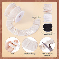 15 ярд двухцветной гофрированной шифоновой полиэстеровой ленты OCOR-TA0001-81