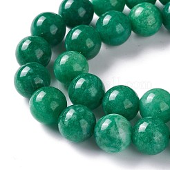 Бусины из натурального белого нефрита имитация зеленой яшмы&nbsp;G-I299-F07-10mm