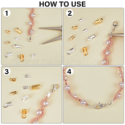 1200 шт. 4-х стильные железные зажимы для обжима концов IFIN-SP0001-07