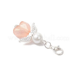 Акриловые подвески в форме сердца ангела HJEW-JM03655-03