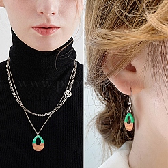 Прозрачные и непрозрачные подвески из смолы и ореха&nbsp;RESI-SZ0001-05