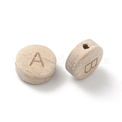 26шт алфавит неокрашенные деревянные бусины WOOD-WH0022-07