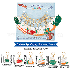 Маркеры петель с замком из эмалевого сплава на тему кролика HJEW-PH01756