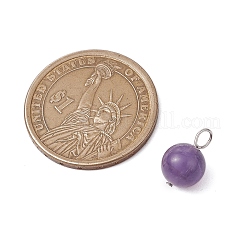 7 шт. 7-цветные круглые подвески из натурального аквамарина&nbsp;PALLOY-JF03193