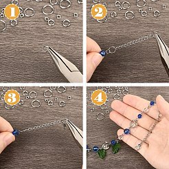 950 шт. 8 стиля вакуумного покрытия PVD из нержавеющей стали 304 открытые соединительные кольца&nbsp;STAS-YW003-21