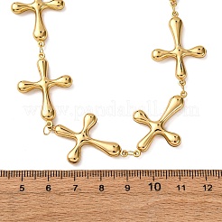 Ожерелья из нержавеющей стали 304 с цепочкой с перекрестными связями для женщин&nbsp;NJEW-G178-03G-02