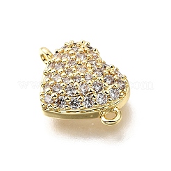 Подвески в форме сердца из латуни с микро-паве и прозрачным кубическим цирконием&nbsp;KK-V011-49G