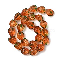 Прозрачные стеклянные эмалевые бусины клубника&nbsp;LAMP-V001-05B