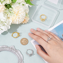 4 шт. 2-х цветная регулируемая латунная фурнитура для колец KK-NB0003-11