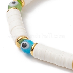 Стрейч-браслет Heishi Surfer ручной работы из полимерной глины&nbsp;BJEW-TA00223