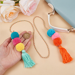 Полиэстер кисточкой кулон украшение HJEW-WH20003-04A-05