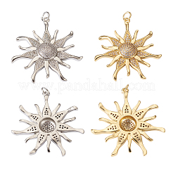 2шт 2 цвета латунные микропаве прозрачные кубические циркониевые подвески&nbsp;ZIRC-PJ0001-09