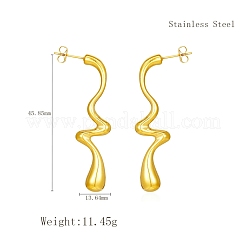 Простые геометрические серьги-гвоздики в форме капли из нержавеющей стали 304&nbsp;TL1493