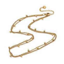 Двухслойные ожерелья-сателлиты из нержавеющей стали 304 для женщин NJEW-K296-03G