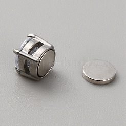 Плоские круглые клипсы из прозрачного кубического циркония EJEW-TAC0017-08