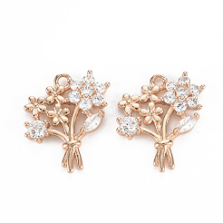 Покрытие стойки латунь микропаве прозрачные подвески из кубического циркония&nbsp;KK-T060-25-RS