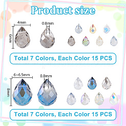 210шт 14 цвета гальванические прозрачные стеклянные бусины EGLA-PH0001-50