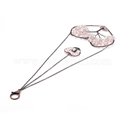 Естественно розового кварца большие кулоны&nbsp;G-T133-R07A
