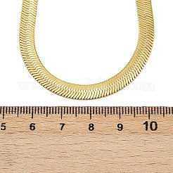 6 мм плоские ожерелья-змейки из нержавеющей стали 201 для женщин и мужчин NJEW-Z089-01GP