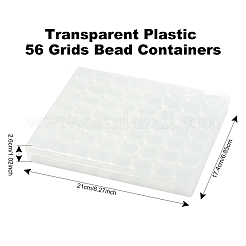 1 шт прозрачный пластиковый контейнер для бисера с 56 сетками&nbsp;CON-YW0001-86