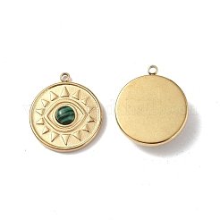 Подвески из синтетического малахита с вакуумным покрытием pvd 201 из нержавеющей стали&nbsp;STAS-C064-VC823