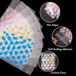 100 шт. двухцветных прямоугольных полиэтиленовых целлофановых пакетов&nbsp;AJEW-TA0001-55