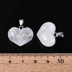 Массивные подвески в форме сердца из натурального кварцевого кристалла&nbsp;G-T143-19A